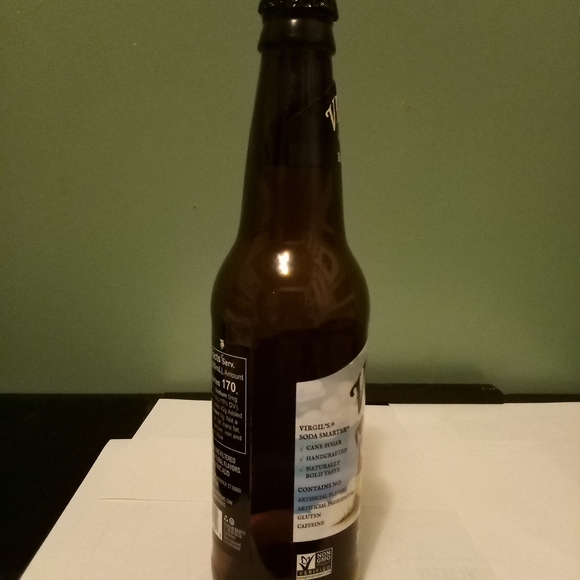 Virgil's Handcrafted Root Beer 9" Brown Glass Empty Bottle with Cap - Picture 4 of 16